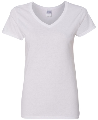 5V00L Gildan Heavy Cotton™ Ladies' V-Neck T-Shir WHITE