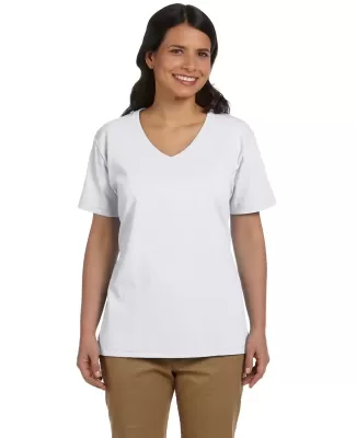 5780 Hanes® Ladies Heavyweight V-neck T-shirt - 5 in White
