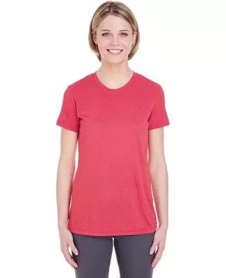 UltraClub 8619L Ladies' Cool & Dry Heathered Perfo RED HEATHER