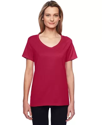Hanes 42V0 X-Temp Women's V-Neck T-Shirt in Deep red