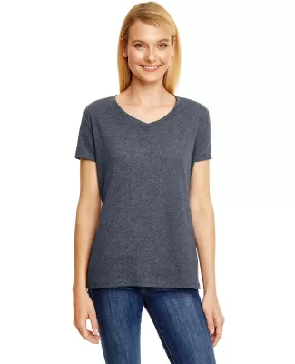 Hanes 42VT Women's V-Neck Triblend Tee with Fresh  in Slate triblend