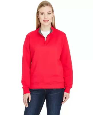 50 LSF95R Women's SofSpun® Quarter-Zip Sweatshirt FIERY RED
