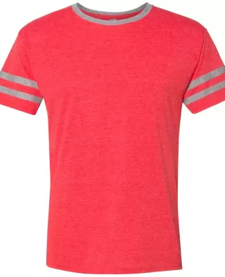 Jerzees 602MR Triblend Ringer Varsity T-Shirt FR RED HTH/ OXFR