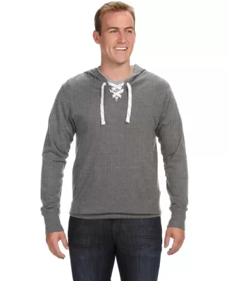 J America 8231 Sport Lace Jersey Hooded Pullover T CHARCOAL HTR