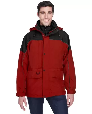North End 88006 Adult 3-in-1 Two-Tone Parka MOLTEN RED