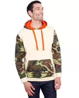 Code V 3967 Fashion Camo Hooded Sweatshirt NTRL/ GRN WD/ OR
