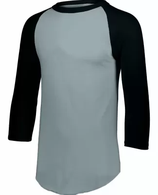 Augusta Sportswear 4420 Three-Quarter Sleeve Baseb ATH HTHR/ BLACK