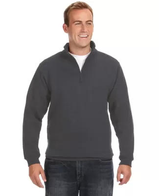 J. America - Heavyweight ¼ Zip Fleece Sweatshirt  CHARCOAL HEATHER