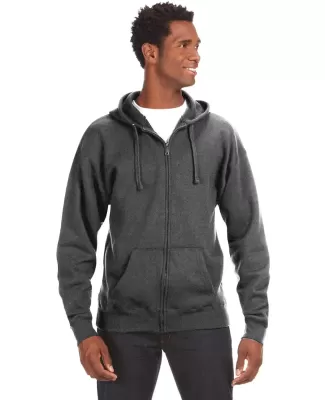 J. America - Premium Full-Zip Hooded Sweatshirt -  CHARCOAL