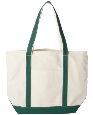 8872 Liberty Bags - 16 Ounce Cotton Canvas Tote NATURAL/ FO GRN