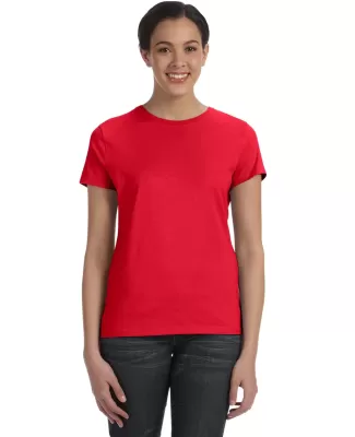 Hanes Ladies Nano T Cotton T Shirt SL04 in Athletic red
