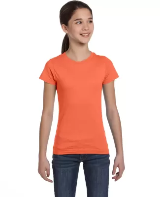 2616 LA T Girls' Fine Jersey Longer Length T-Shirt PAPAYA