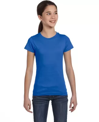 2616 LA T Girls' Fine Jersey Longer Length T-Shirt ROYAL