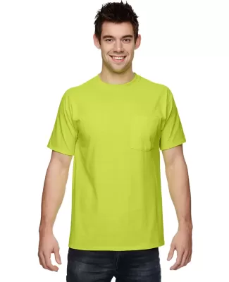 3930P Fruit of the Loom Adult Heavy Cotton HDT-Shi SAFETY GREEN