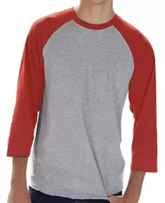 6930 LA T Adult Vintage Baseball T-Shirt VN HTHR/ VN RED