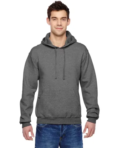 SF76R Fruit of the Loom 7.2 oz. Sofspun™ Hooded  CHARCOAL HEATHER front view