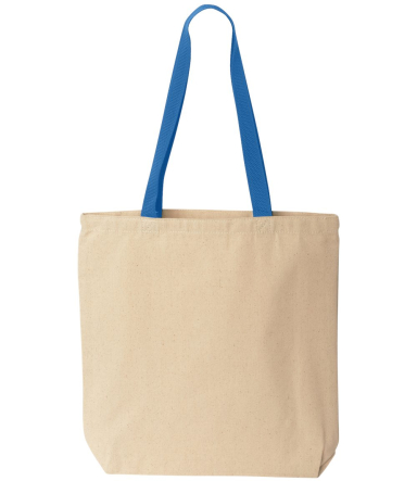 8868 Liberty Bags® Marianne Cotton Canvas Tote NATURAL/ ROYAL