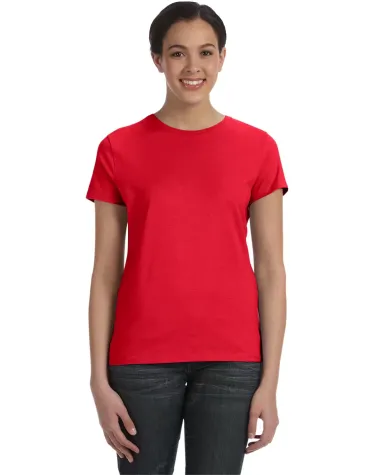 Hanes Ladies Nano T Cotton T Shirt SL04 in Athletic red front view