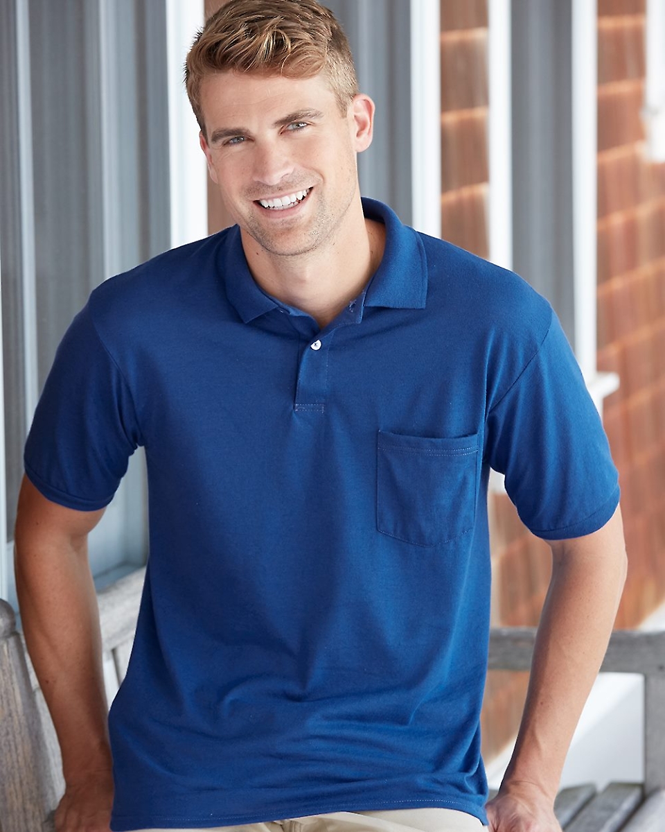 Hanes Polo Shirts With Pocket Deals, 55 