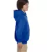 P470 Hanes Youth EcoSmart Pullover Hooded Sweatshi in Deep royal side view