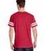 LAT 6937 Adult Fine Jersey Football Tee VN RED/ BLD WHT back view