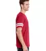LAT 6937 Adult Fine Jersey Football Tee VN RED/ BLD WHT side view
