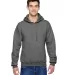 SF76R Fruit of the Loom 7.2 oz. Sofspun™ Hooded  CHARCOAL HEATHER front view