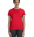 Hanes Ladies Nano T Cotton T Shirt SL04 in Athletic red front view